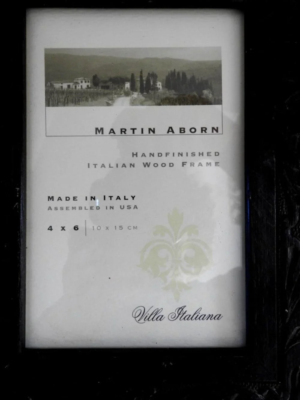 Martin Aborn Handfinished Italian Carved Wood Frame 4x6 Ebony Black